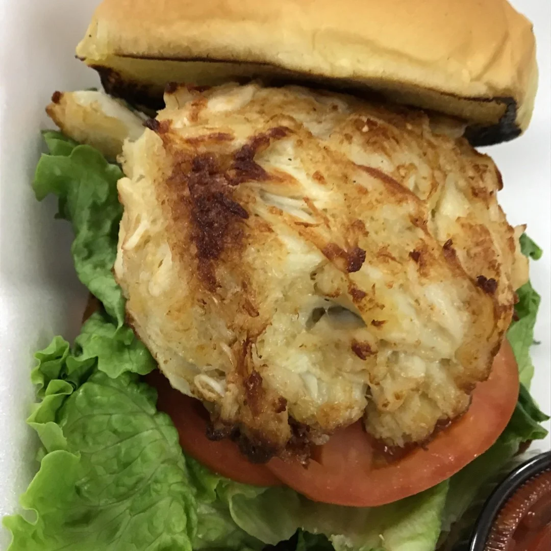 Jumbo lump crab cake sandwich
